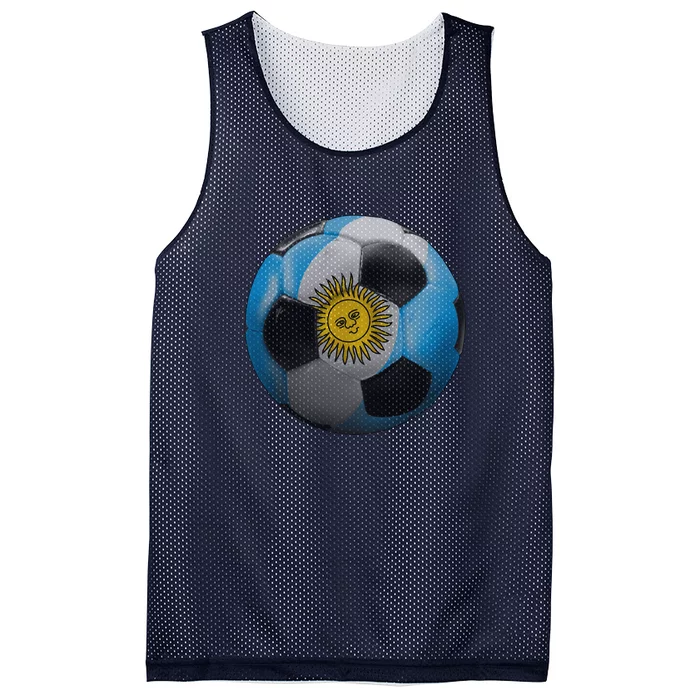 Argentina Glow Soccer Ball Logo Mesh Reversible Basketball Jersey Tank