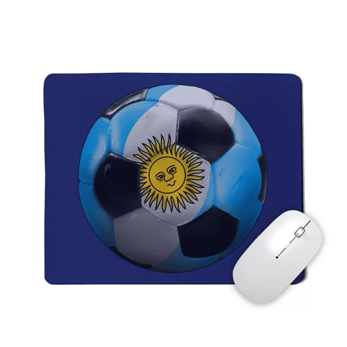 Argentina Glow Soccer Ball Logo Mousepad