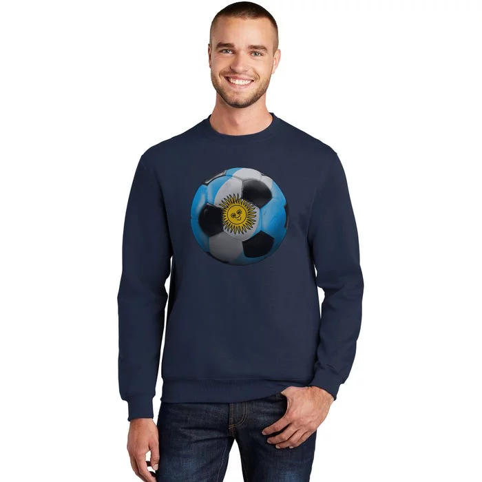 Argentina Glow Soccer Ball Logo Tall Sweatshirt