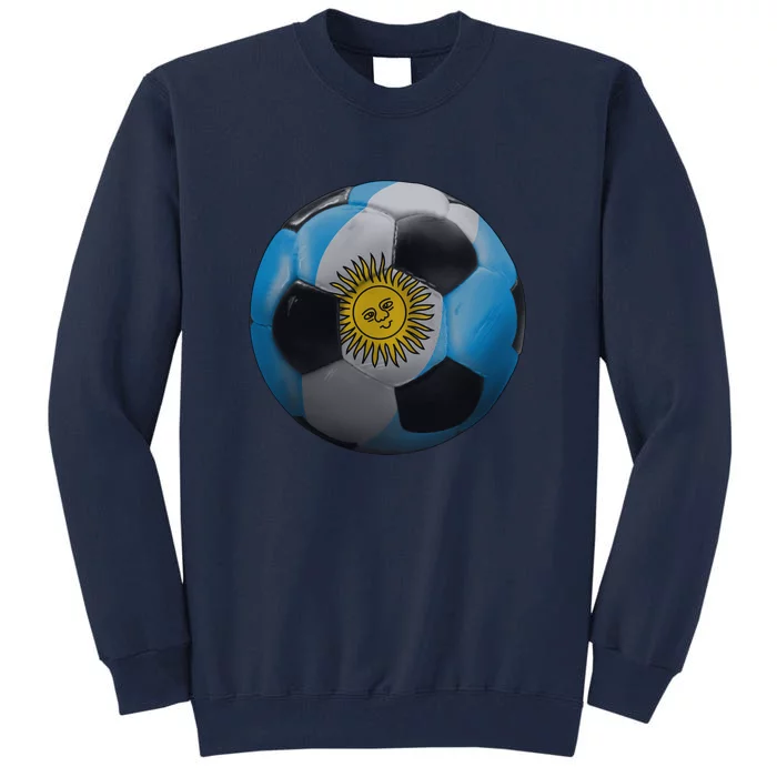 Argentina Glow Soccer Ball Logo Tall Sweatshirt