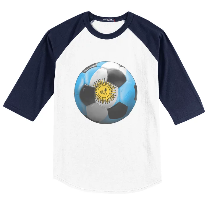 Argentina Glow Soccer Ball Logo Baseball Sleeve Shirt