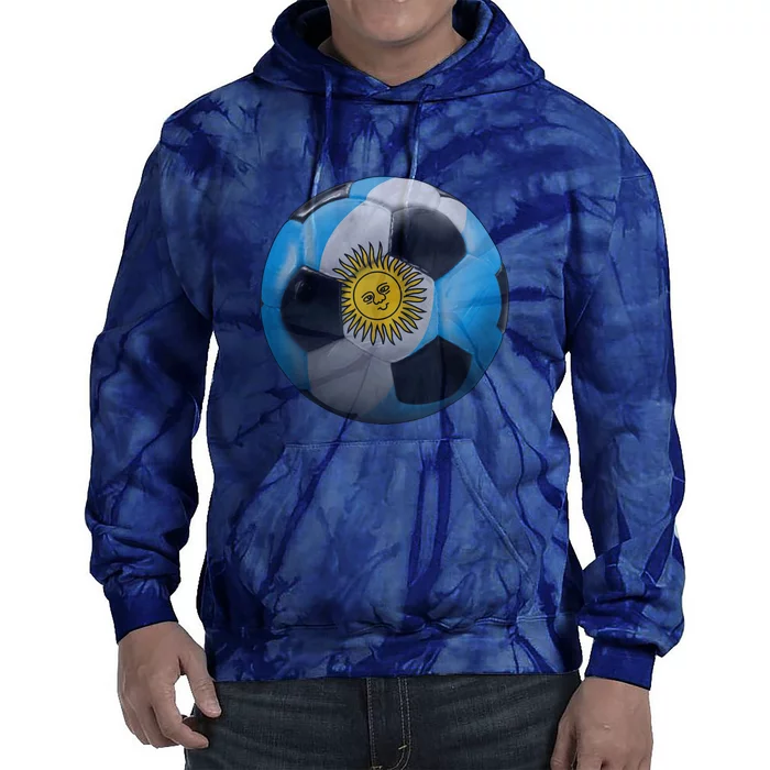 Argentina Glow Soccer Ball Logo Tie Dye Hoodie