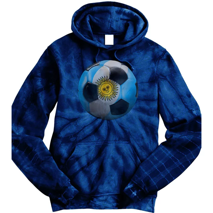 Argentina Glow Soccer Ball Logo Tie Dye Hoodie