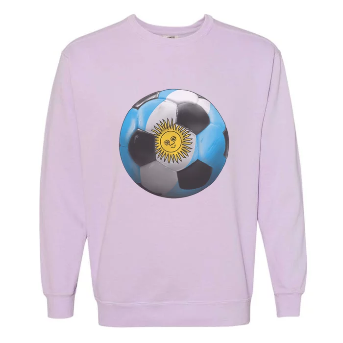 Argentina Glow Soccer Ball Logo Garment-Dyed Sweatshirt