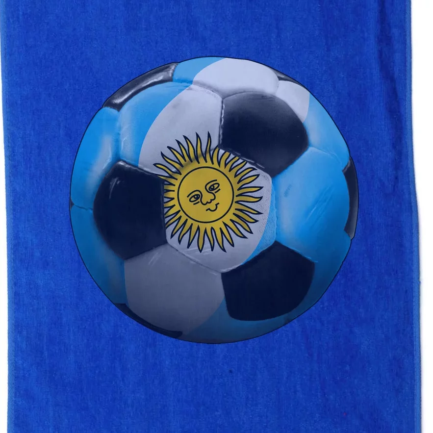 Argentina Glow Soccer Ball Logo Platinum Collection Golf Towel