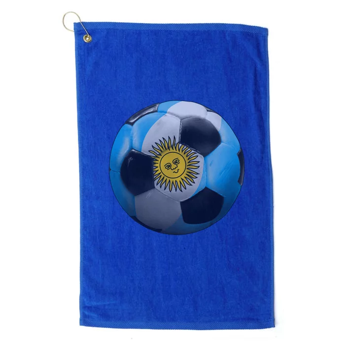 Argentina Glow Soccer Ball Logo Platinum Collection Golf Towel