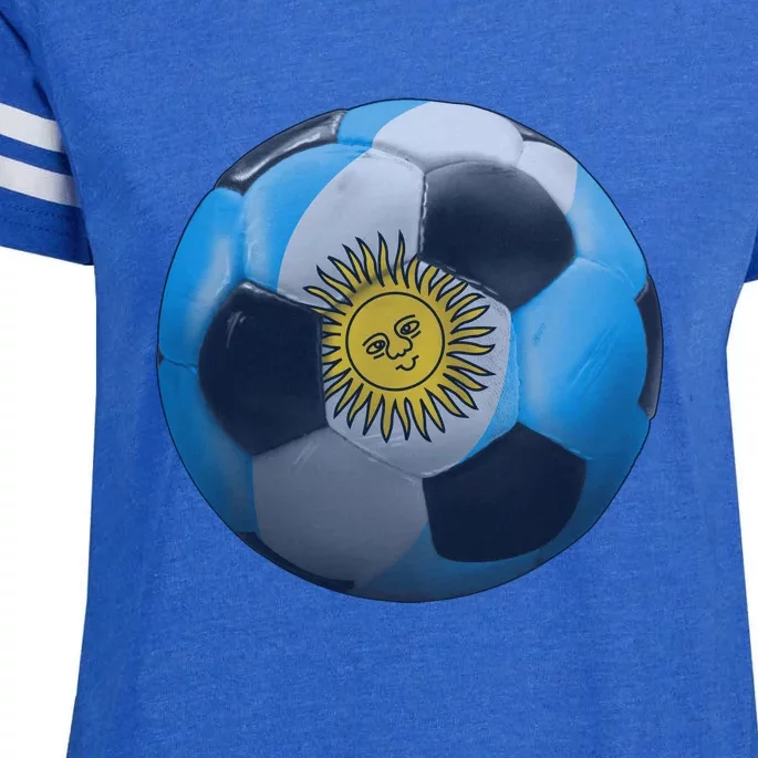 Argentina Glow Soccer Ball Logo Enza Ladies Jersey Football T-Shirt