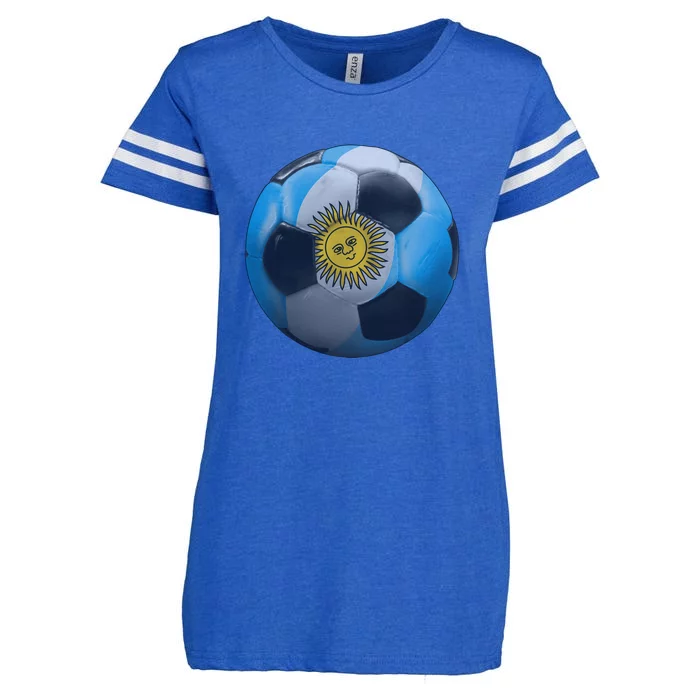 Argentina Glow Soccer Ball Logo Enza Ladies Jersey Football T-Shirt