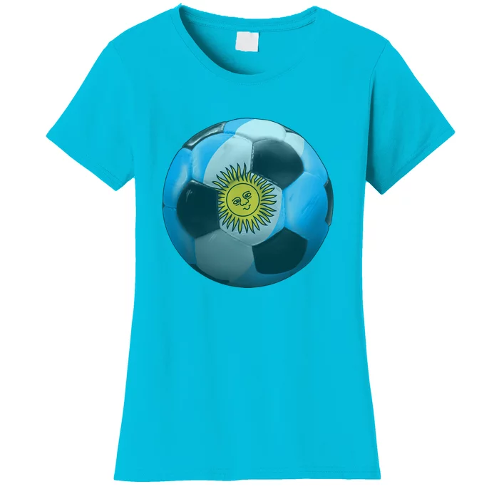 Argentina Glow Soccer Ball Logo Women's T-Shirt