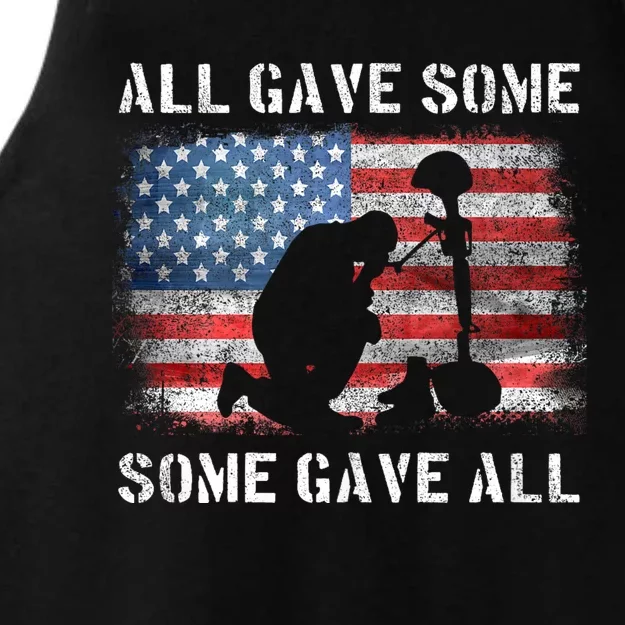 All Gave Some Some Gave All I Veteran & MemorialS Day Ladies Tri-Blend Wicking Tank