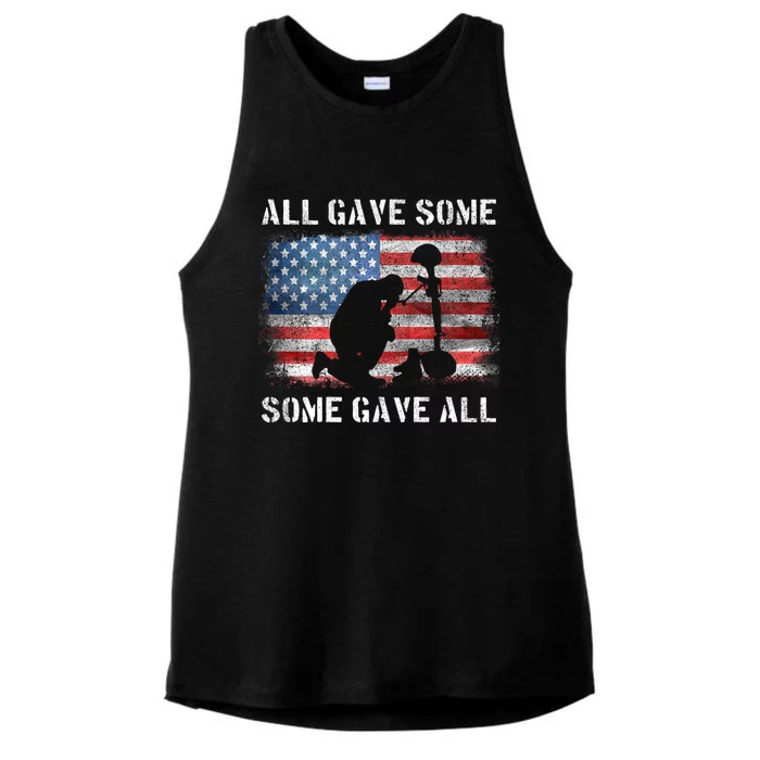 All Gave Some Some Gave All I Veteran & MemorialS Day Ladies Tri-Blend Wicking Tank