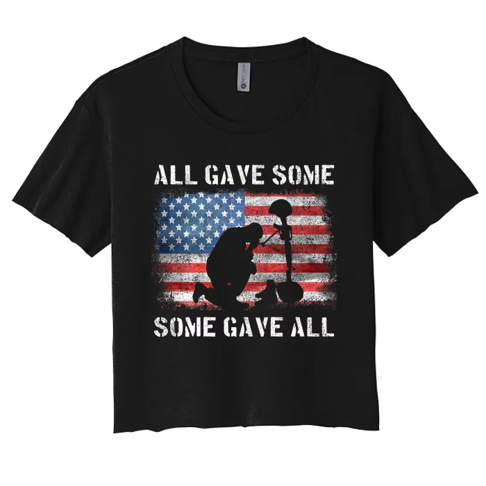 All Gave Some Some Gave All I Veteran & MemorialS Day Women's Crop Top Tee