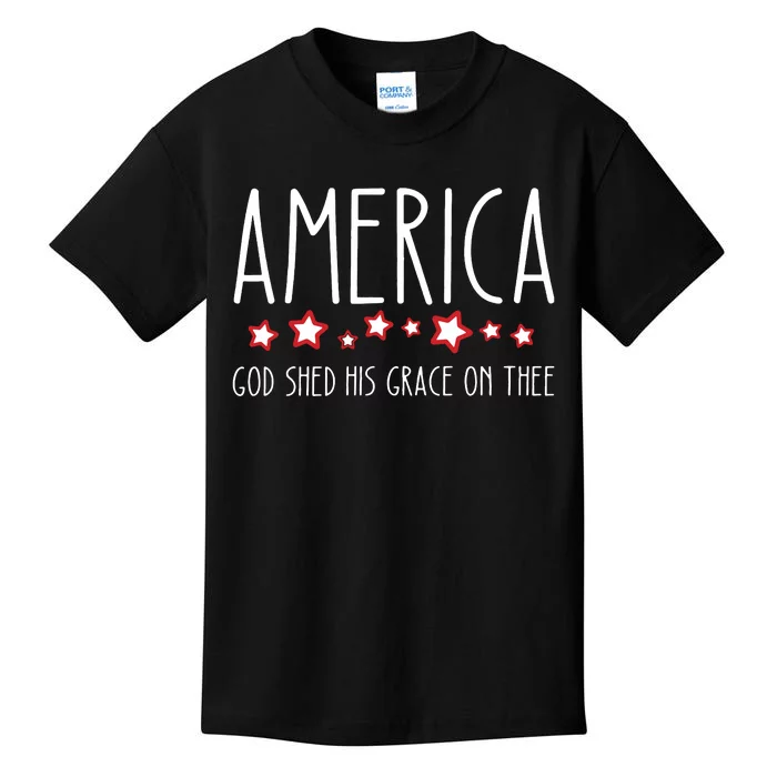 America God Shed His Grace On Thee Kids T-Shirt