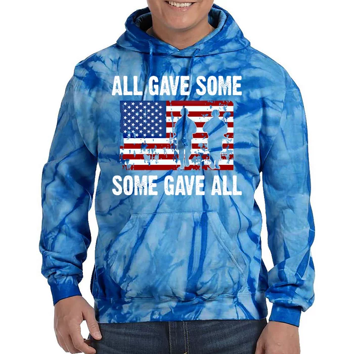 All Gave Some Gave All Thank You Veterans Gift Tie Dye Hoodie