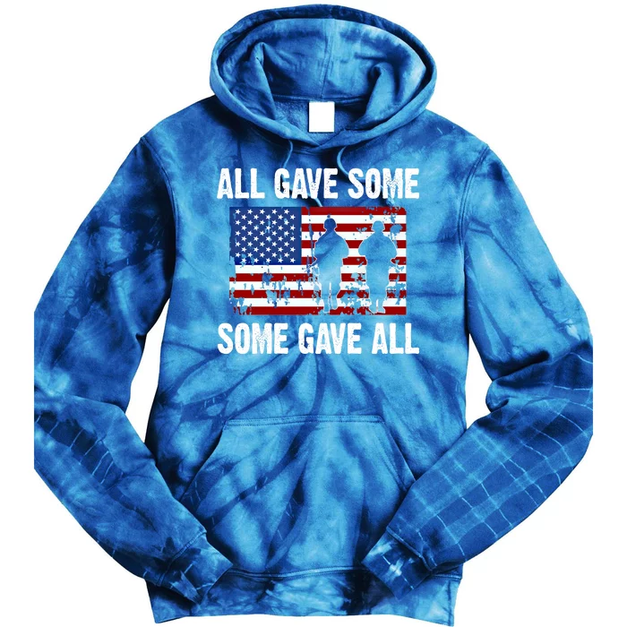 All Gave Some Gave All Thank You Veterans Gift Tie Dye Hoodie