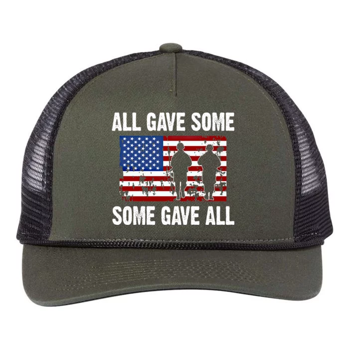 All Gave Some Gave All Thank You Veterans Gift Retro Rope Trucker Hat Cap