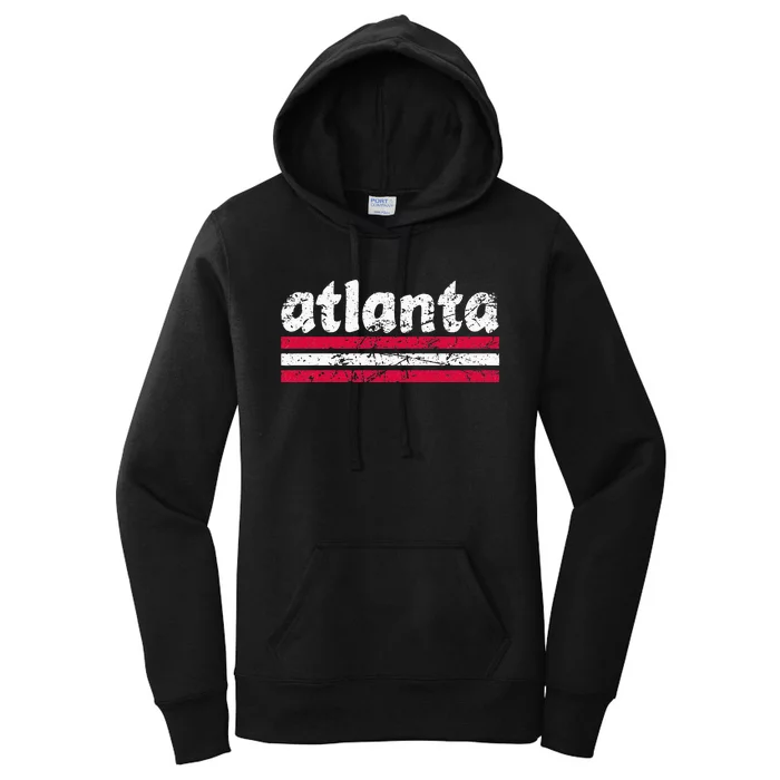 Atlanta Georgia Three Stripe Vintage Weathered Women's Pullover Hoodie