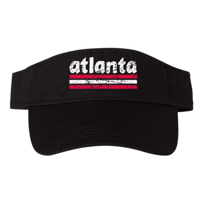 Atlanta Georgia Three Stripe Vintage Weathered Valucap Bio-Washed Visor