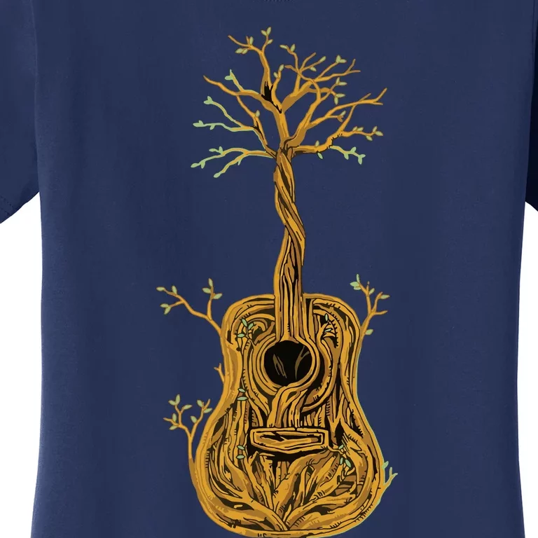 Acoustic Guitar Tree Of Life Guitar Player Nature Guitarist Women's T-Shirt