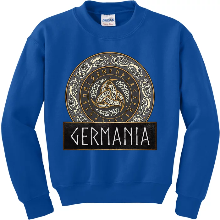 Ancient Germania Triskelion With Runes Kids Sweatshirt