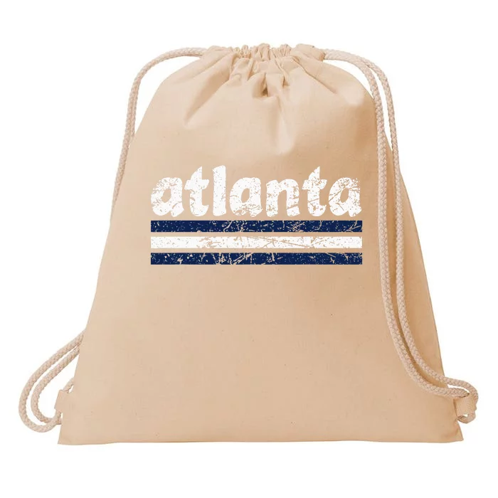 Atlanta Georgia Three Stripe Vintage Weathered Drawstring Bag