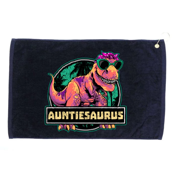 Auntiesaurus Gift T Rex Auntie Saurus Dinosaur Aunt Great Gift Grommeted Golf Towel