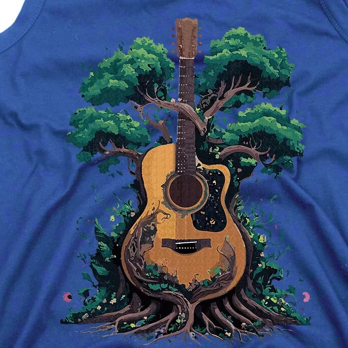 Acoustic Guitar Tree Musician Guitarist Tank Top