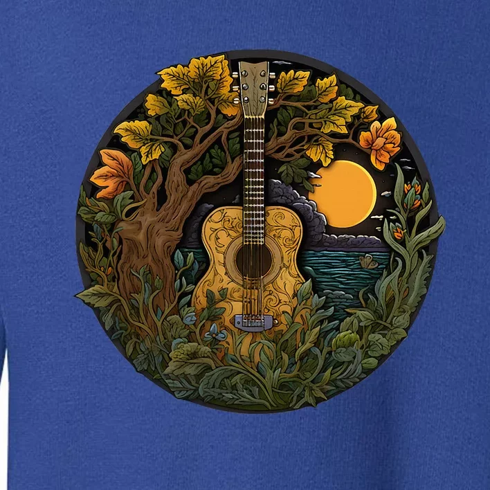 Acoustic Guitar Tree Guitarist Landscape Nature Toddler Sweatshirt