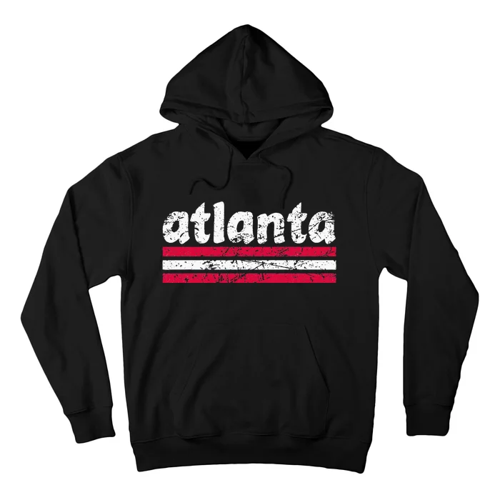 Atlanta Georgia Three Stripe Vintage Weathered Hoodie