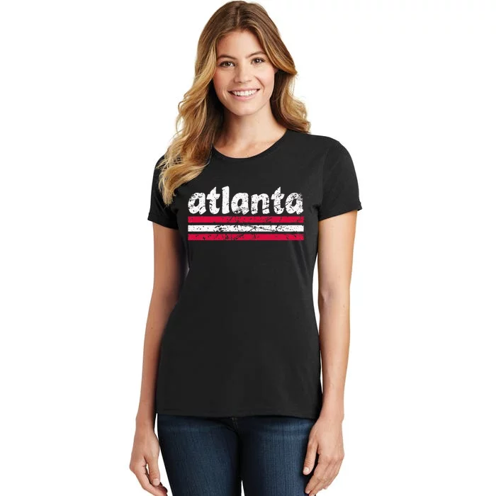 Atlanta Georgia Three Stripe Vintage Weathered Women's T-Shirt