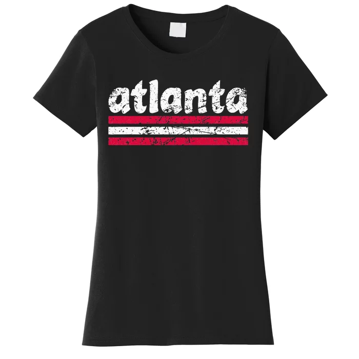 Atlanta Georgia Three Stripe Vintage Weathered Women's T-Shirt