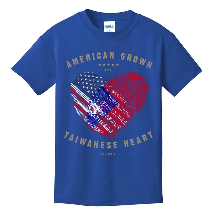 American Grown Taiwanese Heart Love Taiwan Flag Gift Kids T-Shirt