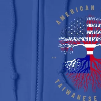 American Grown Taiwanese Roots Taiwan Flag Cute Gift Full Zip Hoodie