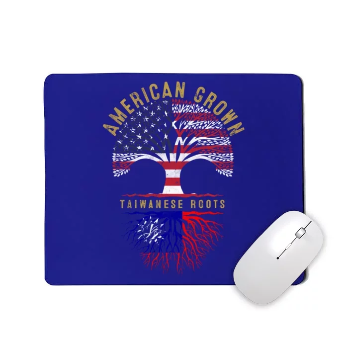 American Grown Taiwanese Roots Tree Flag Family Heritage Gift Mousepad