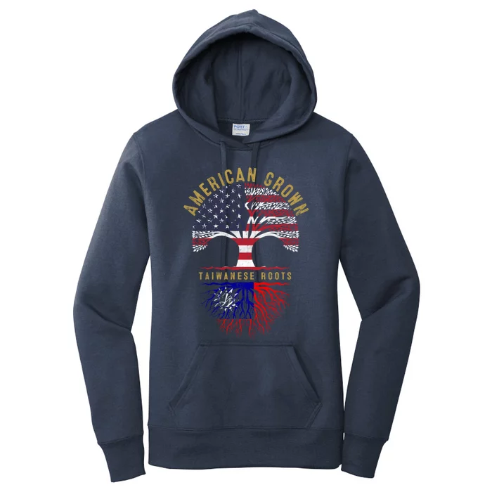 American Grown Taiwanese Roots Tree Flag Family Heritage Gift Women's Pullover Hoodie