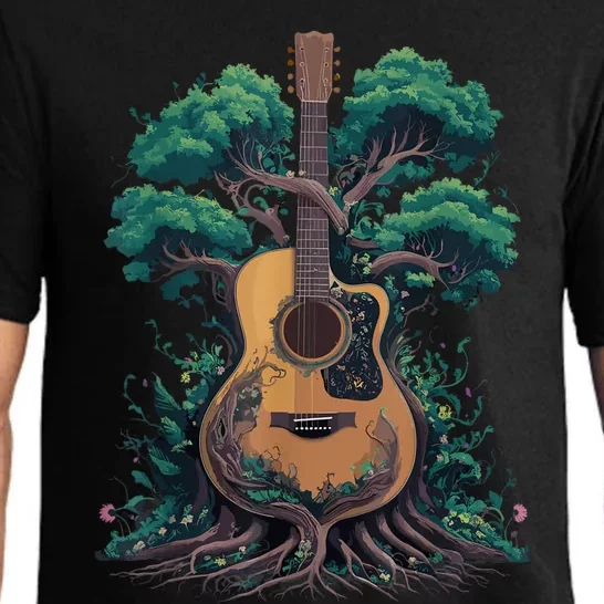 Acoustic Guitar Tree Musician Guitarist Pajama Set