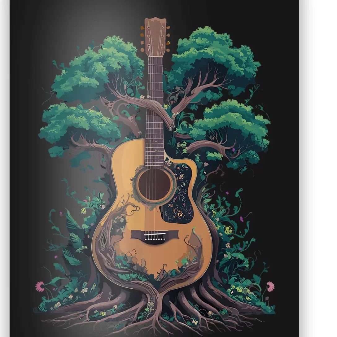 Acoustic Guitar Tree Musician Guitarist Poster