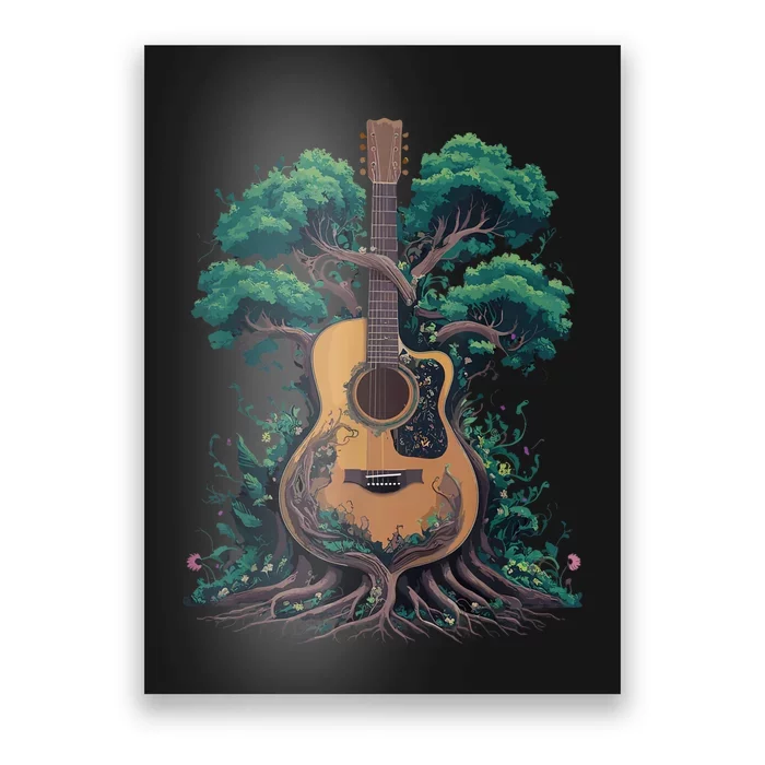 Acoustic Guitar Tree Musician Guitarist Poster