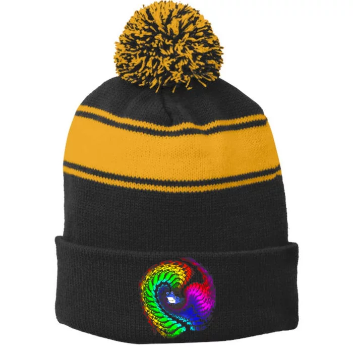 All Glory To The Hypnotoad_ Design Gift Stripe Pom Pom Beanie