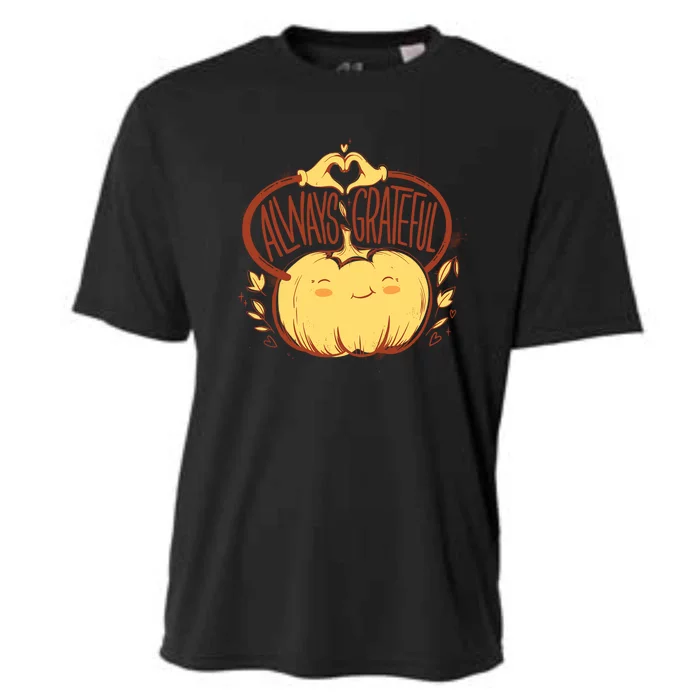 Always Grateful Thankful Cool Thanksgiving Turkey Gift Cooling Performance Crew T-Shirt