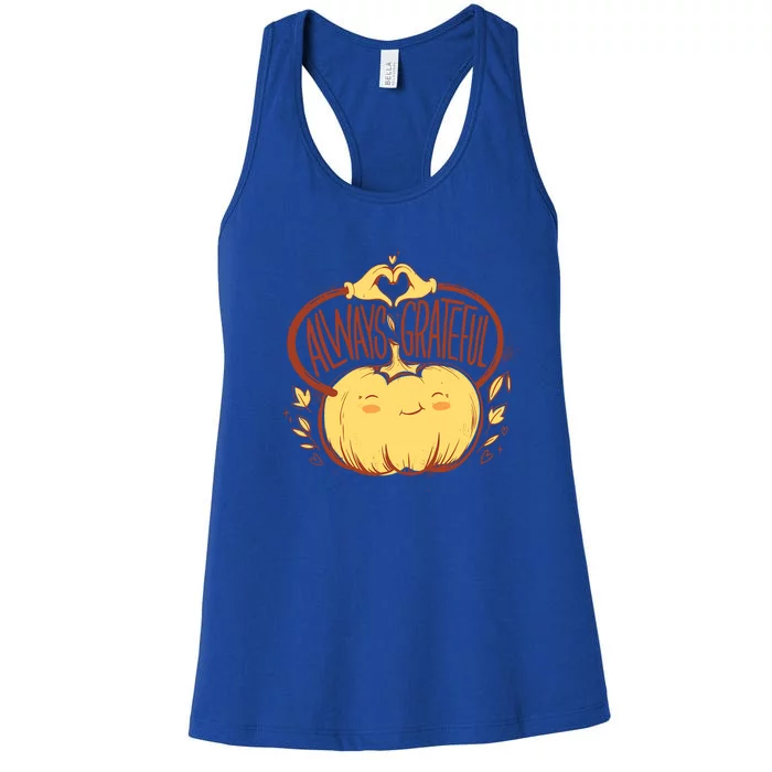 Always Grateful Thankful Cool Thanksgiving Turkey Gift Women's Racerback Tank