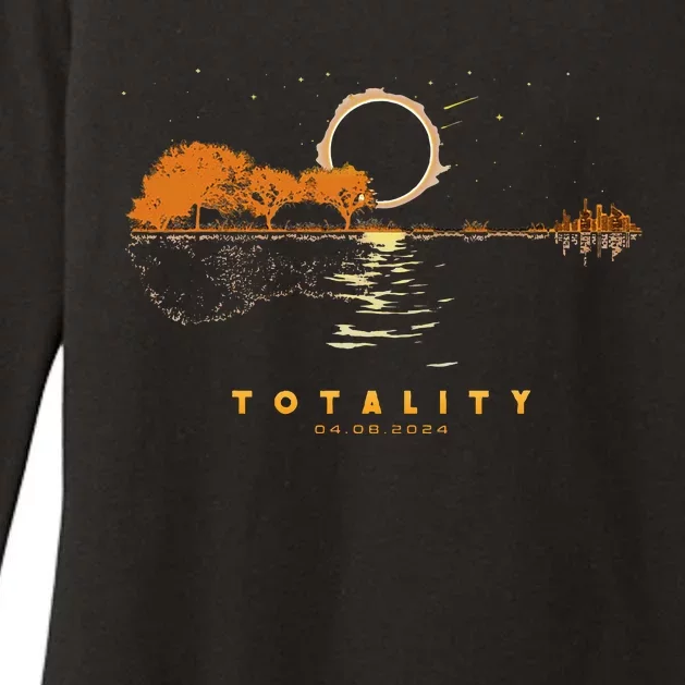 America Guitar Totality 04 08 24 Total Solar Eclipse 2024 Womens CVC Long Sleeve Shirt