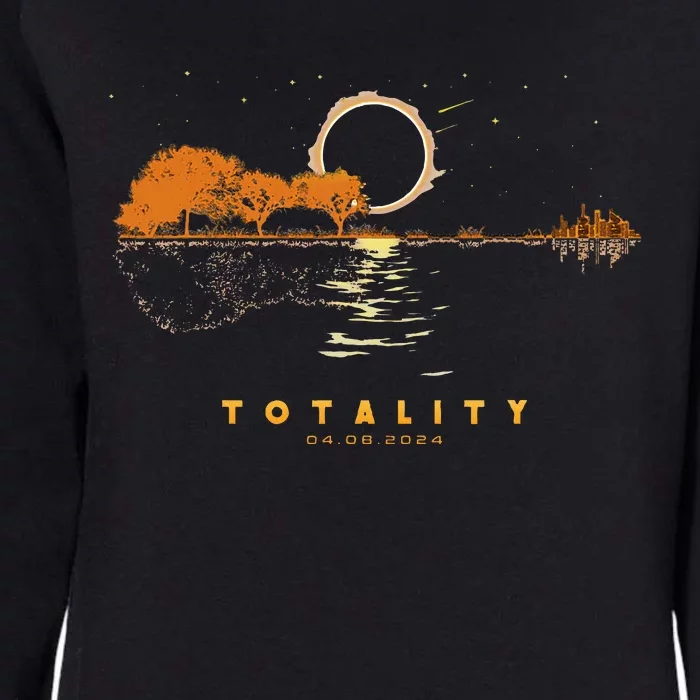 America Guitar Totality 04 08 24 Total Solar Eclipse 2024 Womens California Wash Sweatshirt