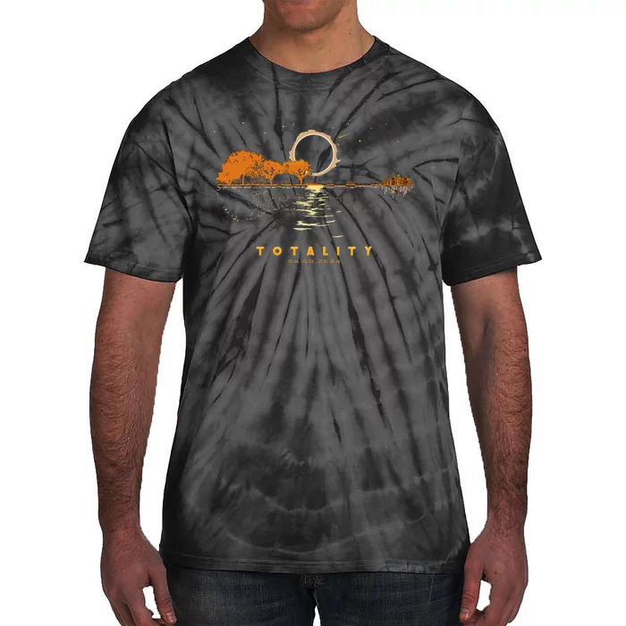 America Guitar Totality 04 08 24 Total Solar Eclipse 2024 Tie-Dye T-Shirt