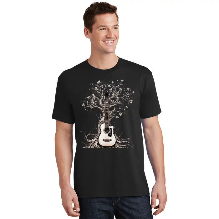 Acoustic Guitar Tree Of Life Nature Of Music Guitarist T-Shirt