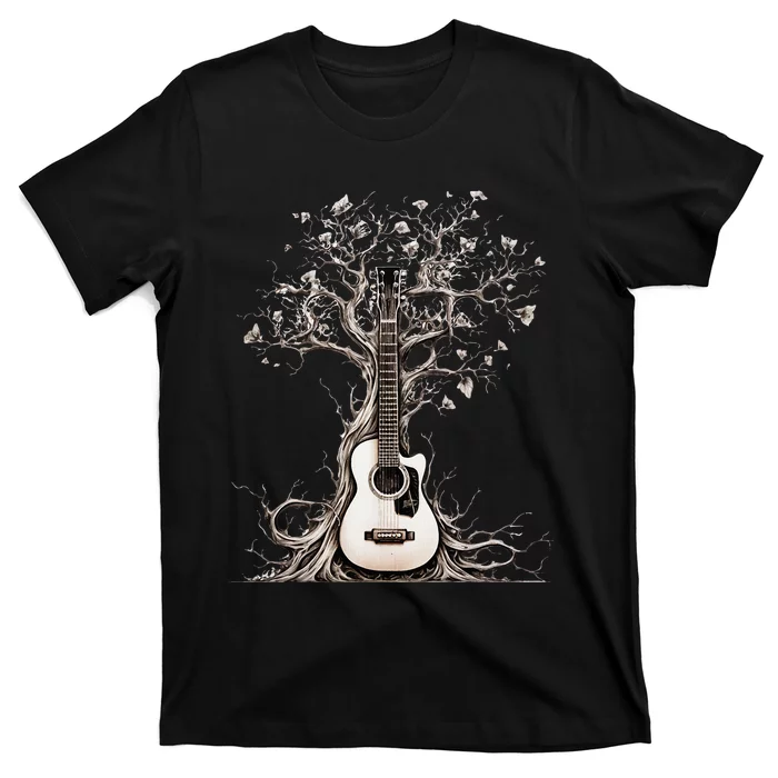 Acoustic Guitar Tree Of Life Nature Of Music Guitarist T-Shirt