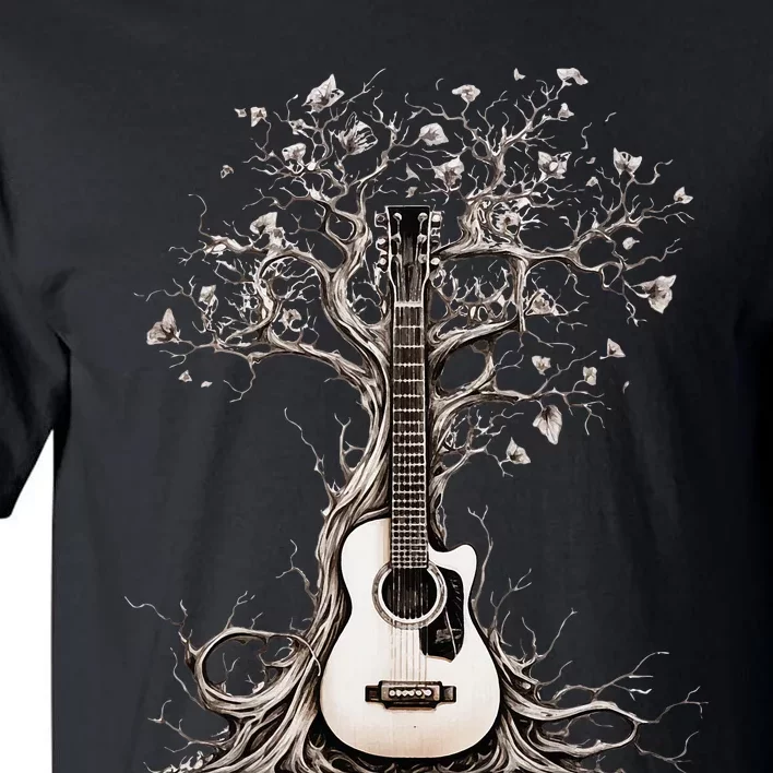 Acoustic Guitar Tree Of Life Nature Of Music Guitarist Tall T-Shirt