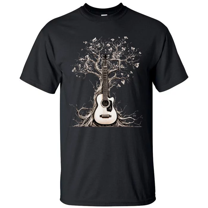 Acoustic Guitar Tree Of Life Nature Of Music Guitarist Tall T-Shirt