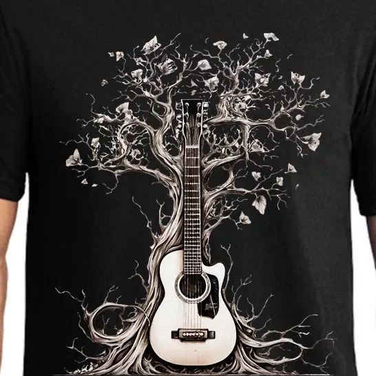 Acoustic Guitar Tree Of Life Nature Of Music Guitarist Pajama Set