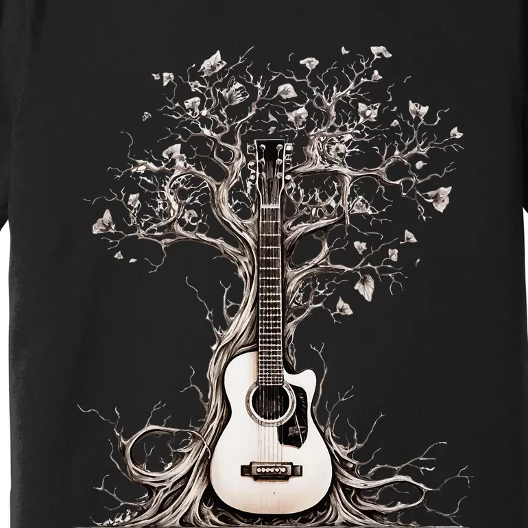 Acoustic Guitar Tree Of Life Nature Of Music Guitarist Premium T-Shirt